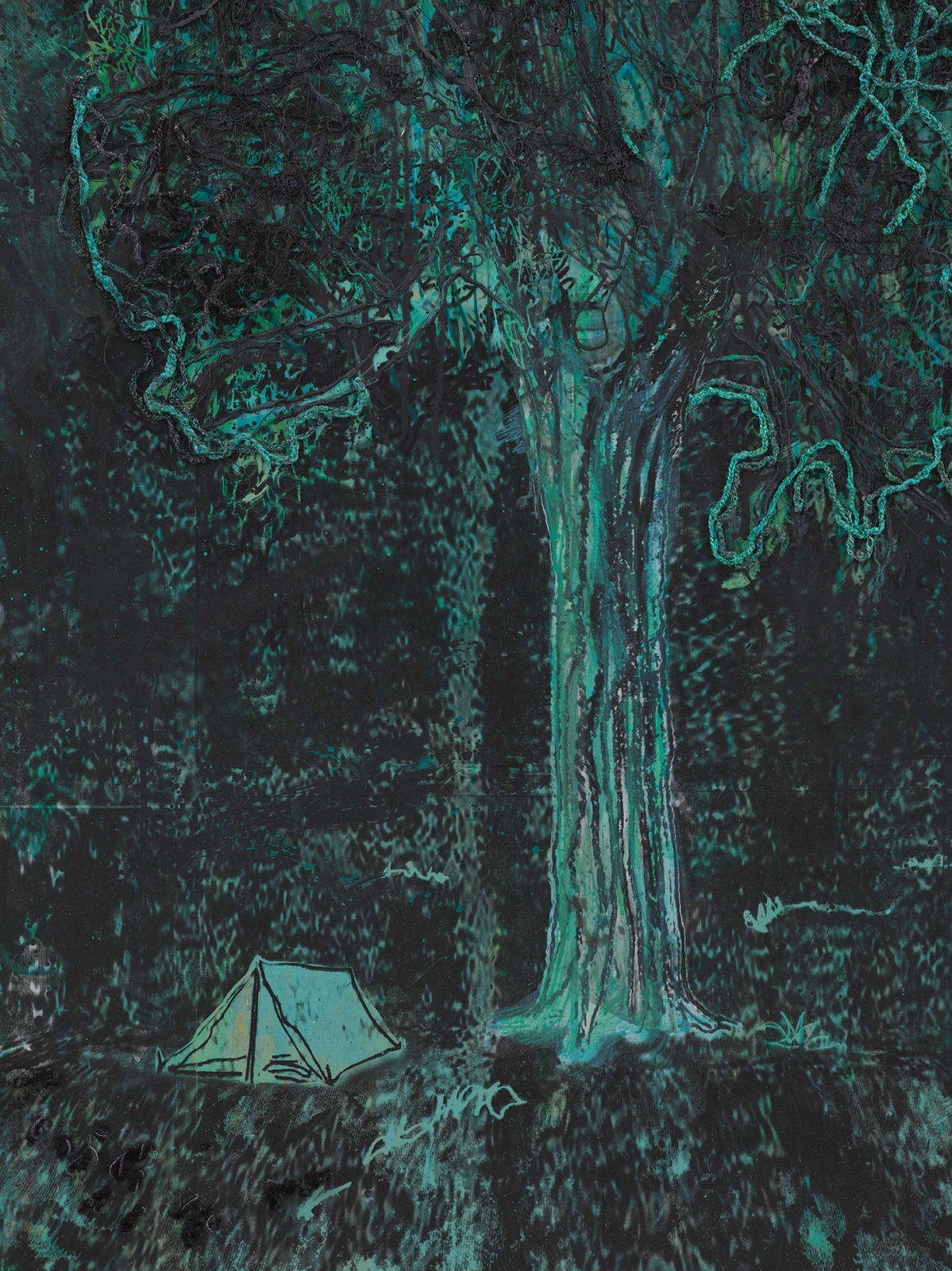 Michael Raedecker, space, 2024