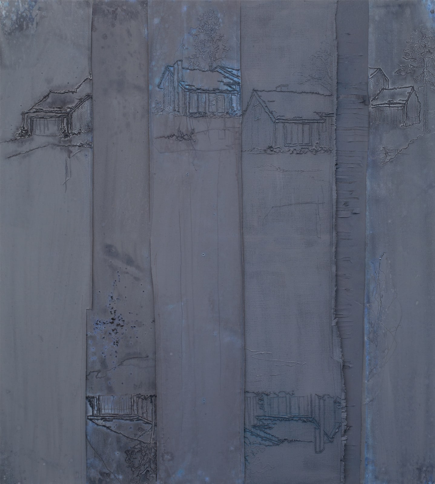 Michael Raedecker, pillar, 2014