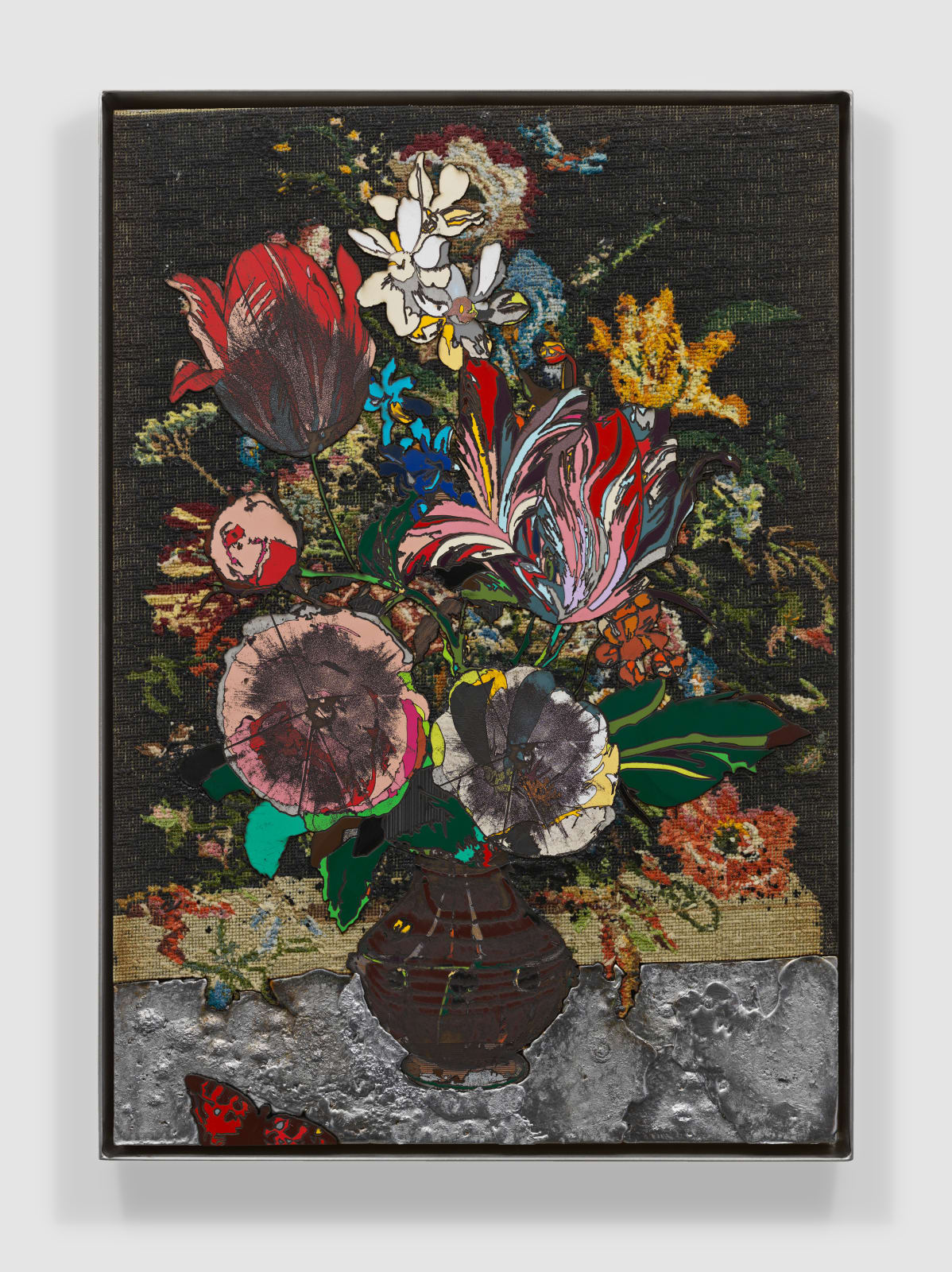 Matthew Day Jackson, Bouquet in leaden swamp with red butterfly, 2021