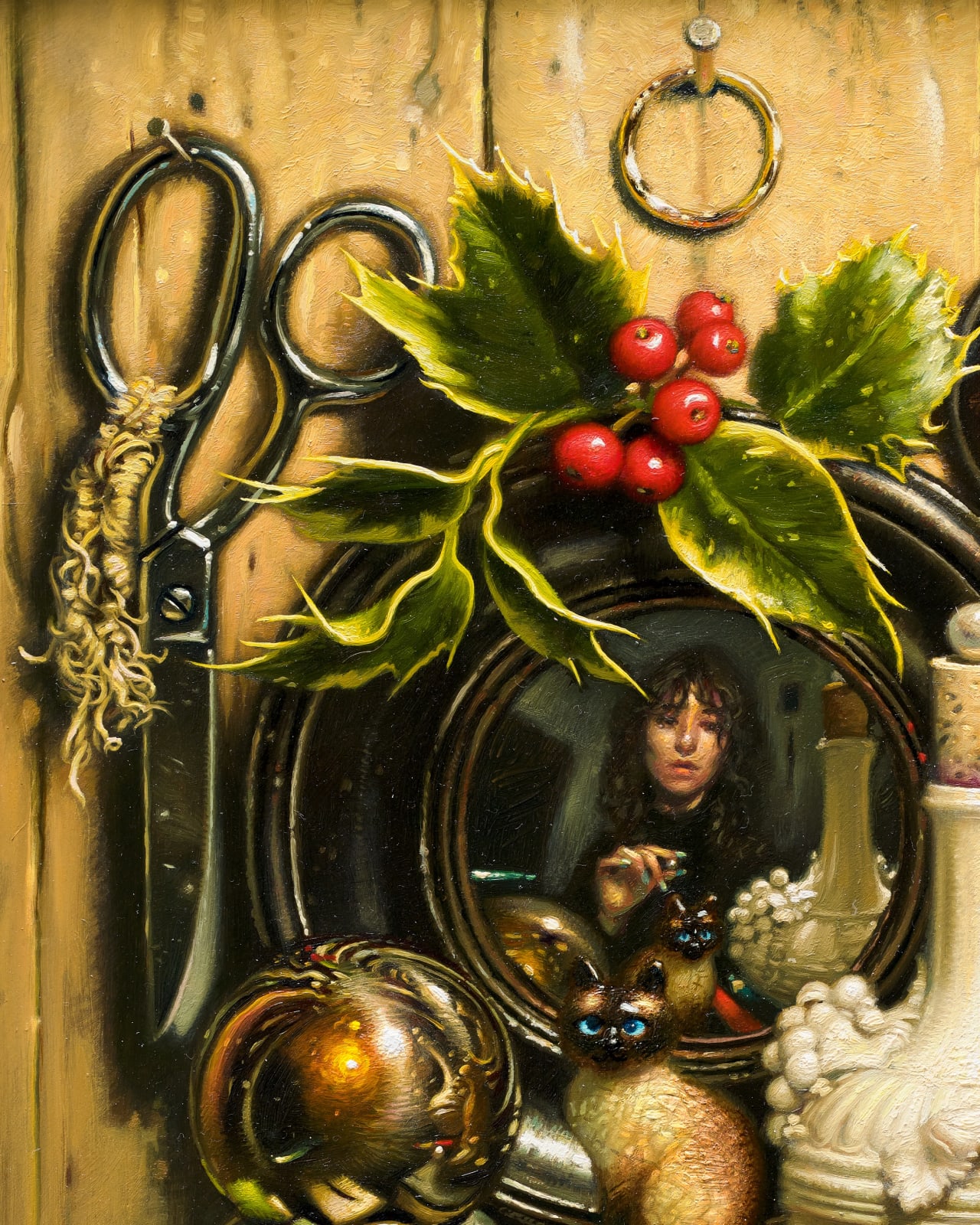 Stephen Appleby-Barr, Chloe Wise in Mirror with Self-Reflection, 2025