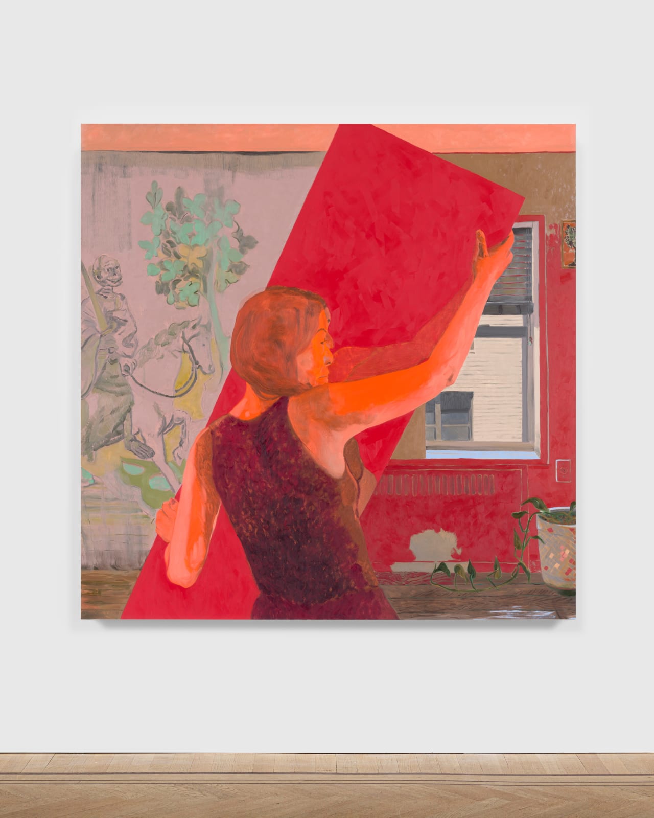 Anthony Cudahy, Lily and mirror with Apocalypse Tapestry, 2022