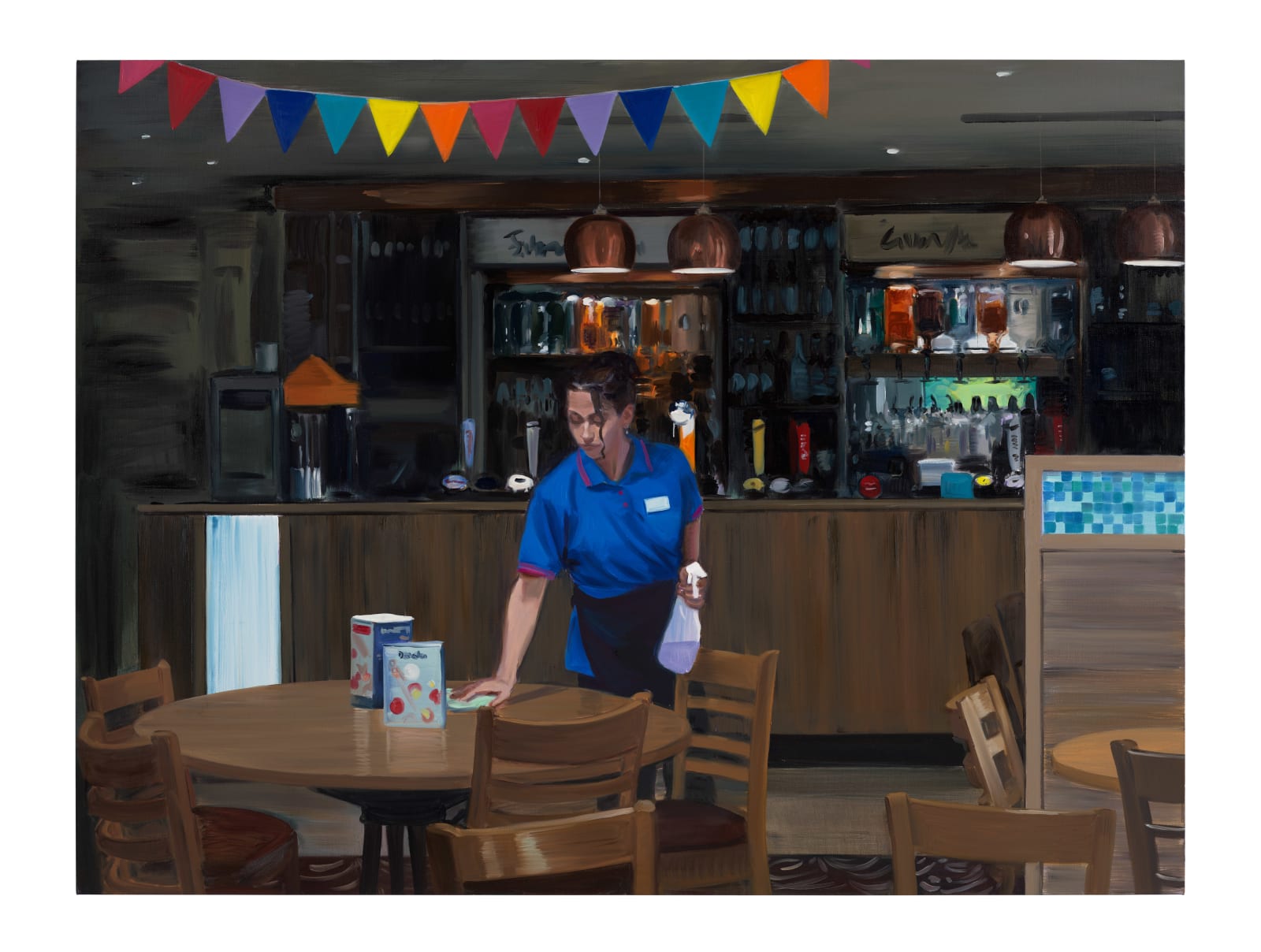 Caroline Walker, Cleaning Tables at the Boathouse, 2025