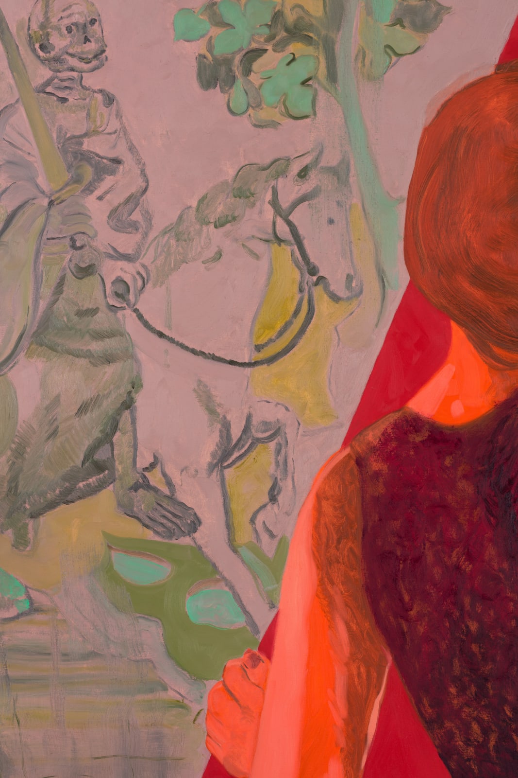 Anthony Cudahy, Lily and mirror with Apocalypse Tapestry, 2022