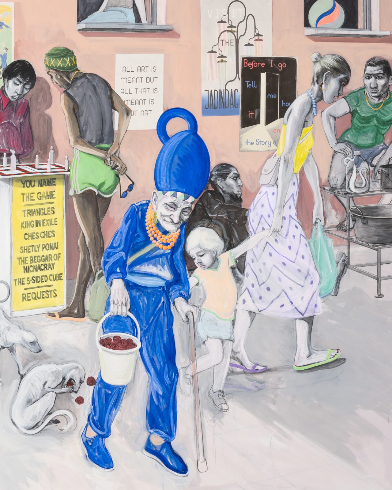 Charles Avery, Untitled (Street Scene with Seer in Full Blue), 2023