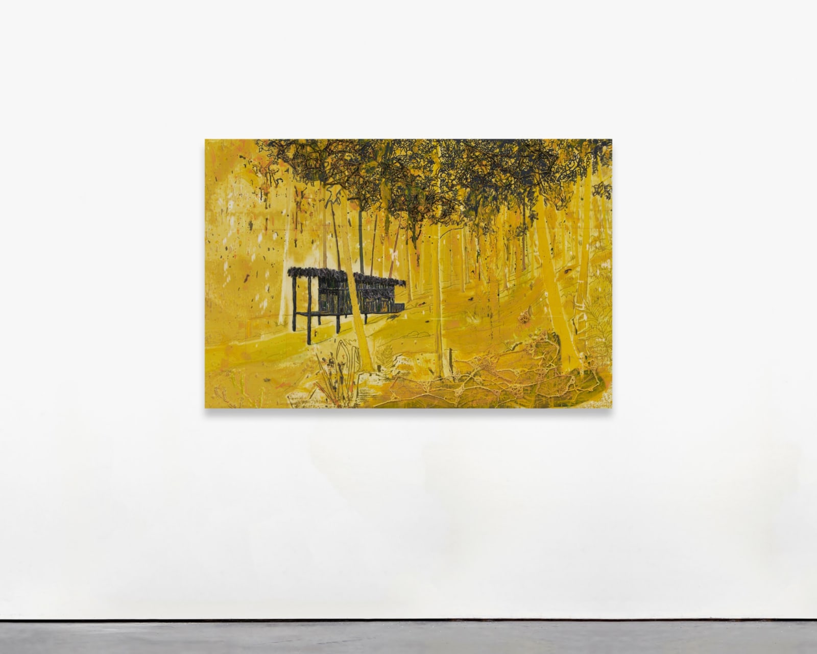 Michael Raedecker, welt am draht, 2022-2023