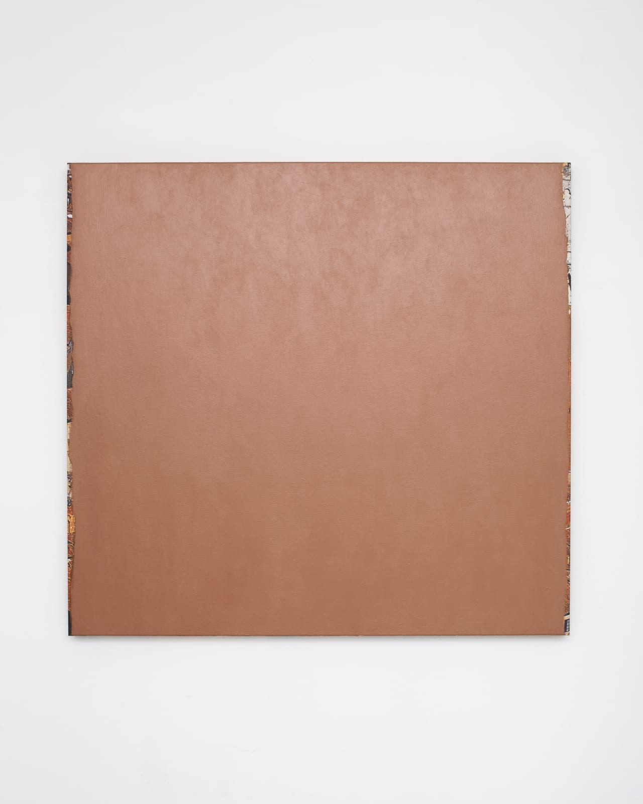 Brown acrylic paint on a canvas.