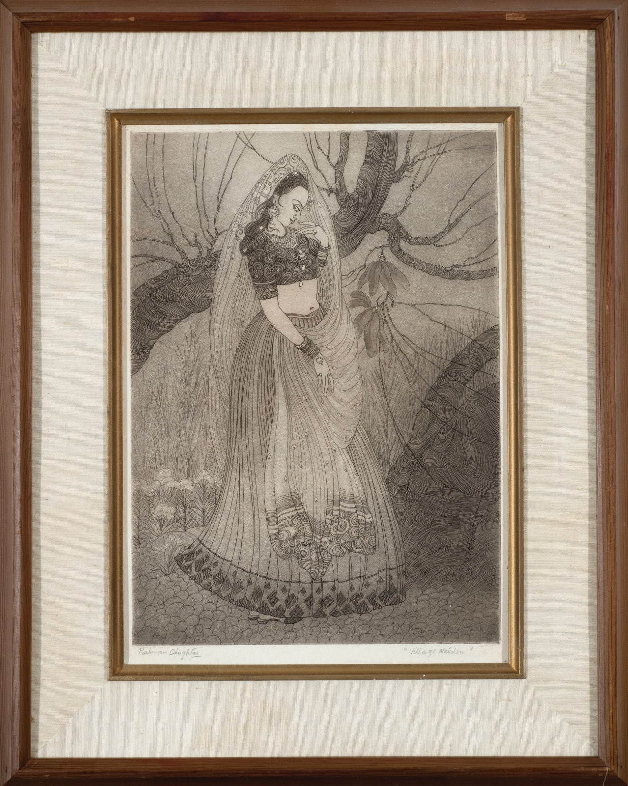 Abdur Rahman Chughtai, Village Maiden, 1950s Circa