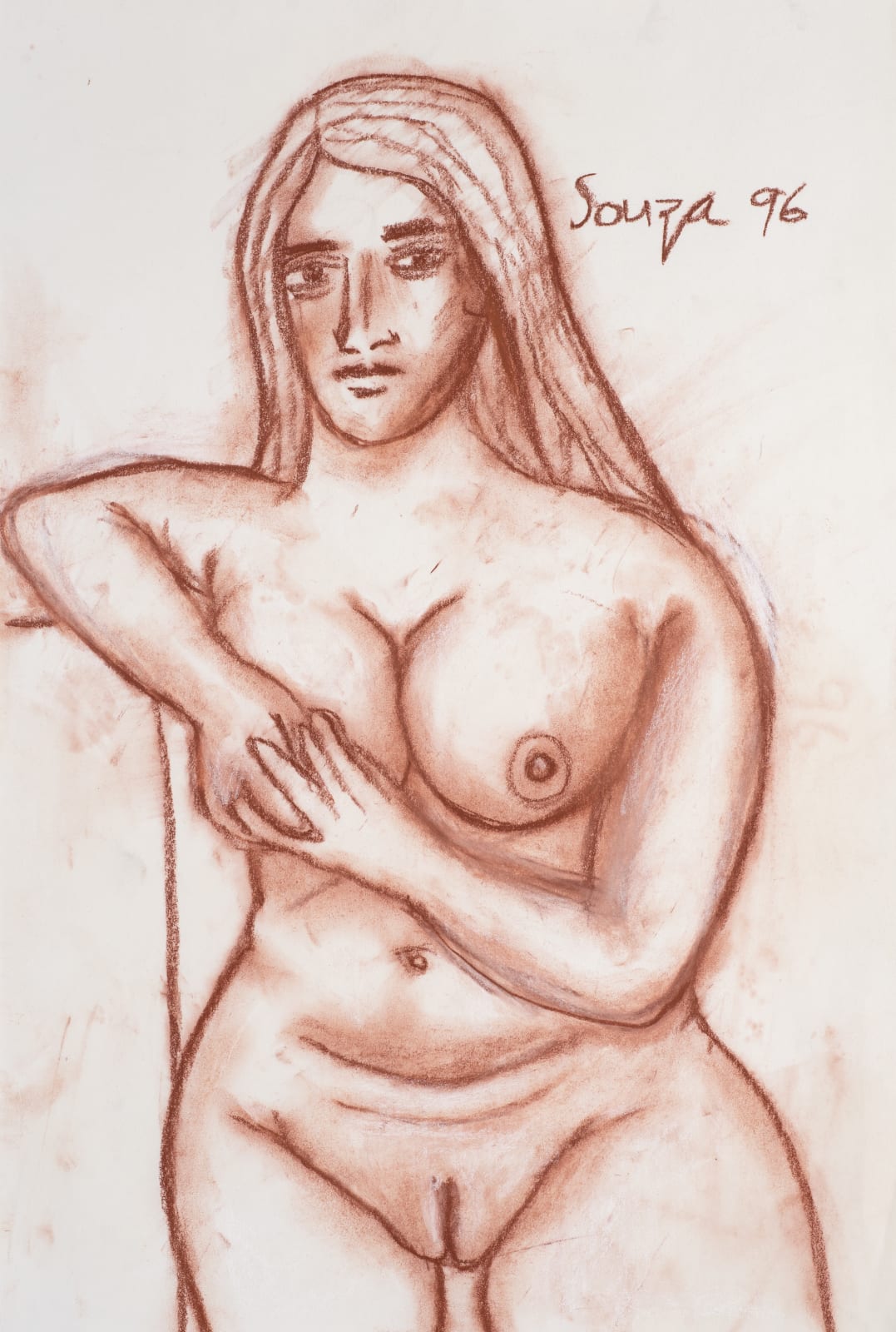 Francis Newton Souza, Untitled (Nude in Red), 1996