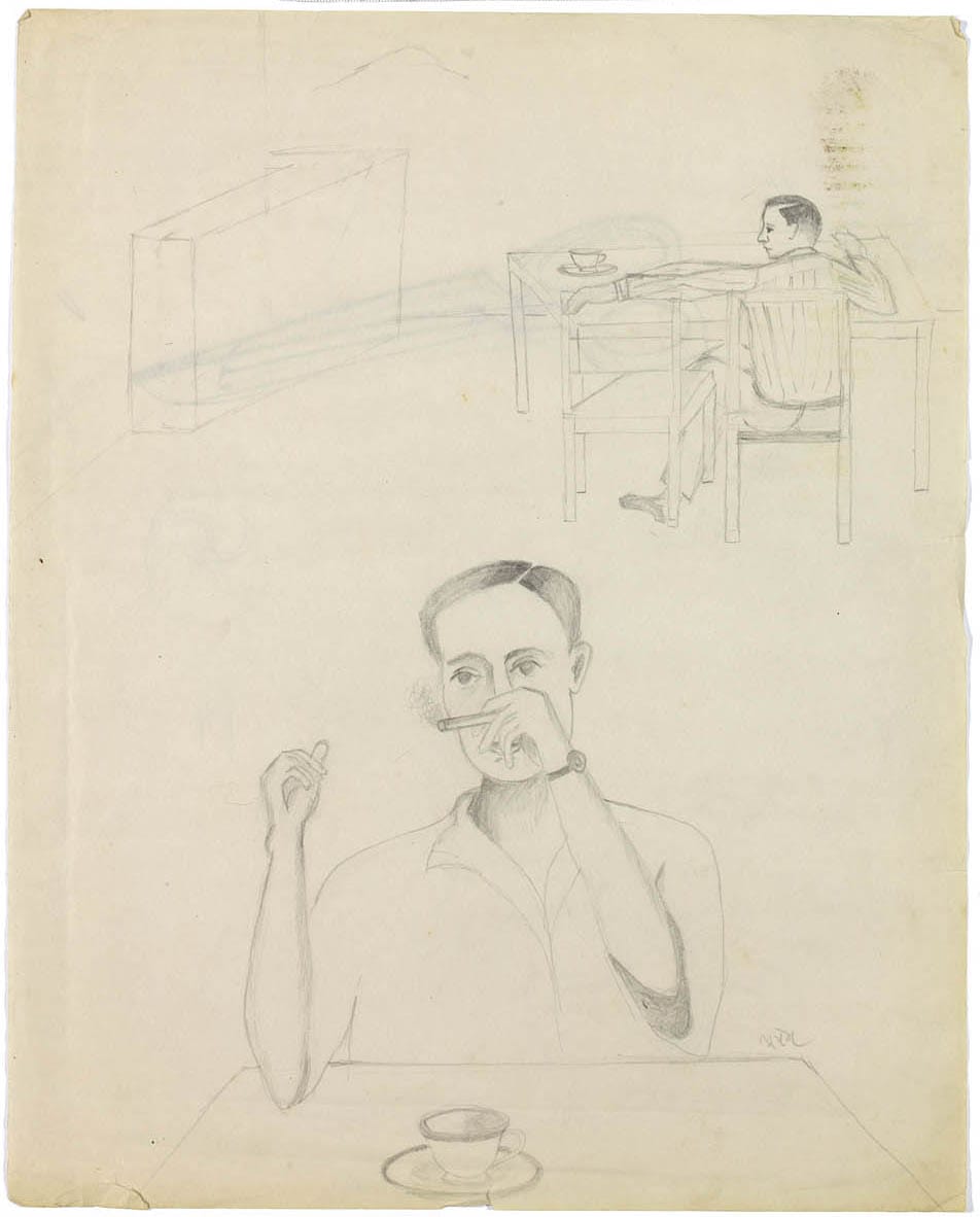 Bhupen Khakhar, Man Smoking a Cigarette, 1979