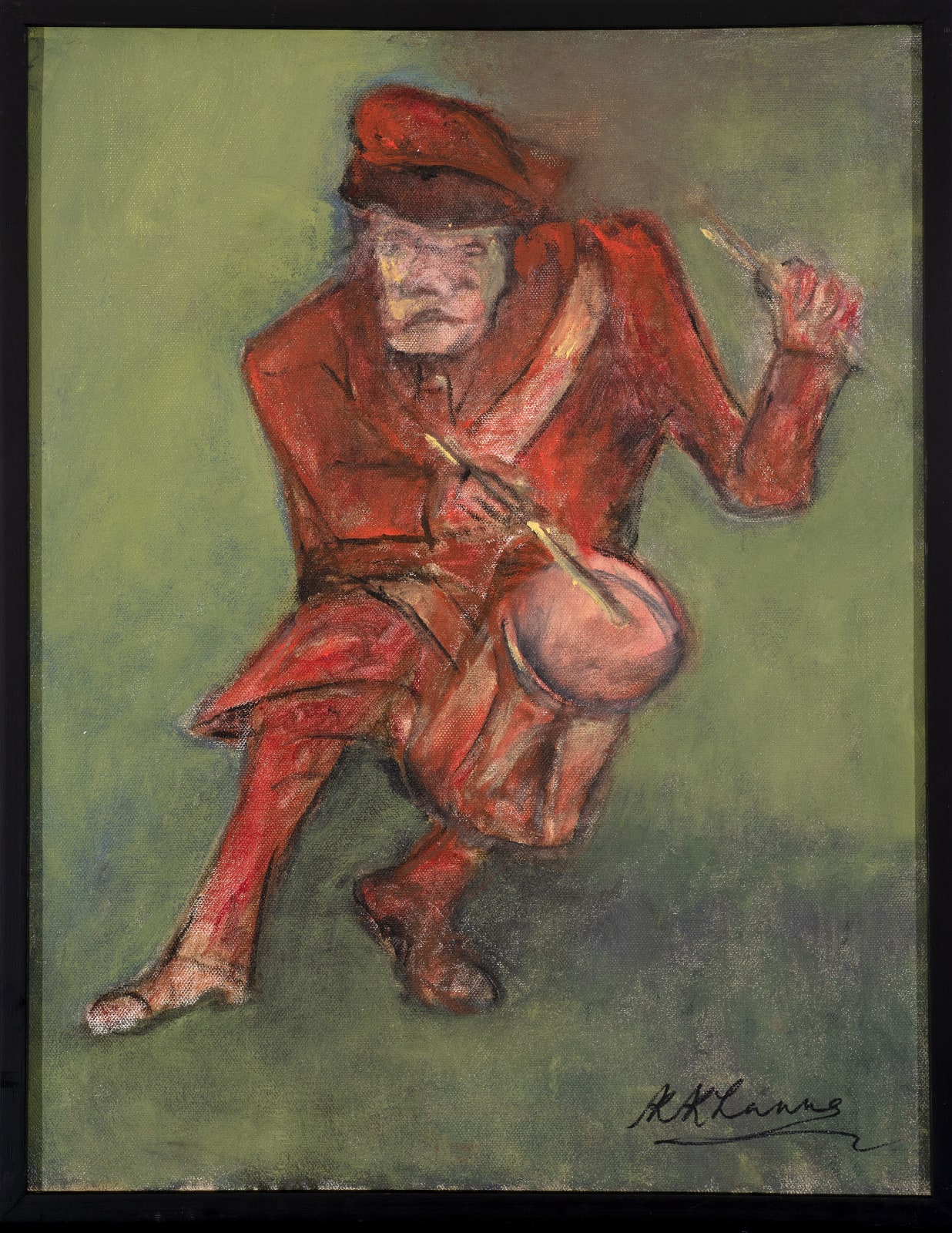 Krishen Khanna, Untitled (The Dholak player), 2021