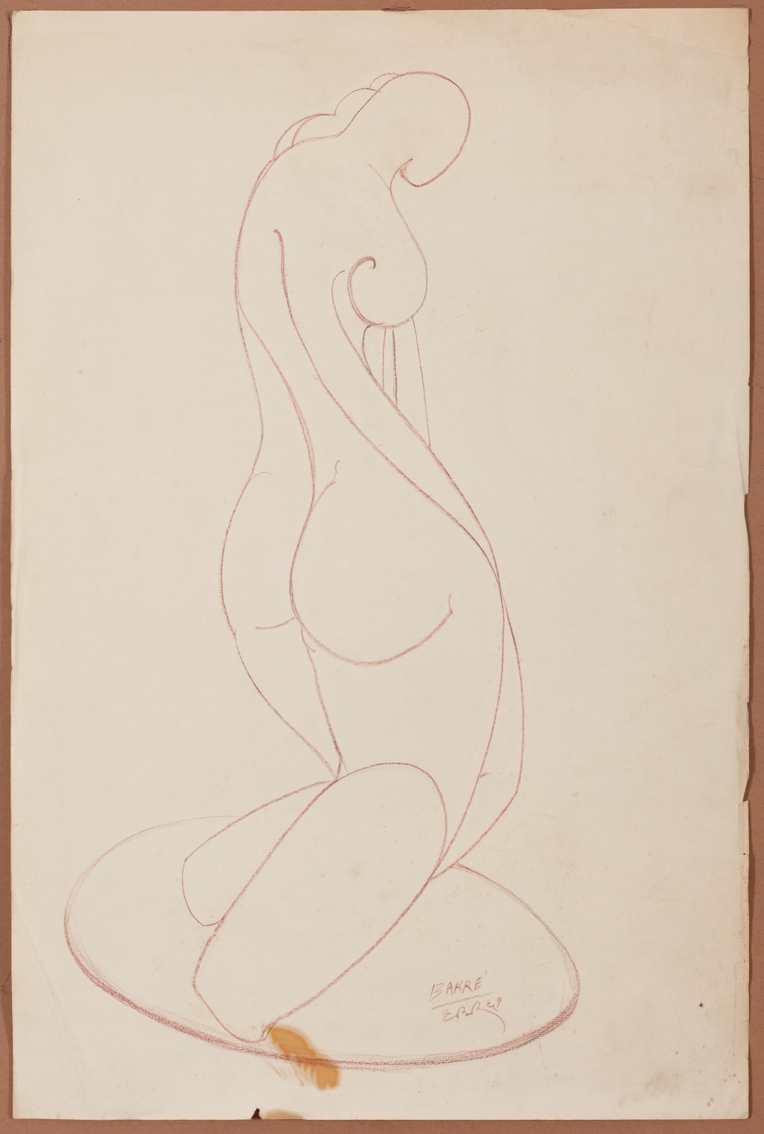 Sadanand K. Bakre, Untitled (Study for Standing Nude Sculpture), 1961