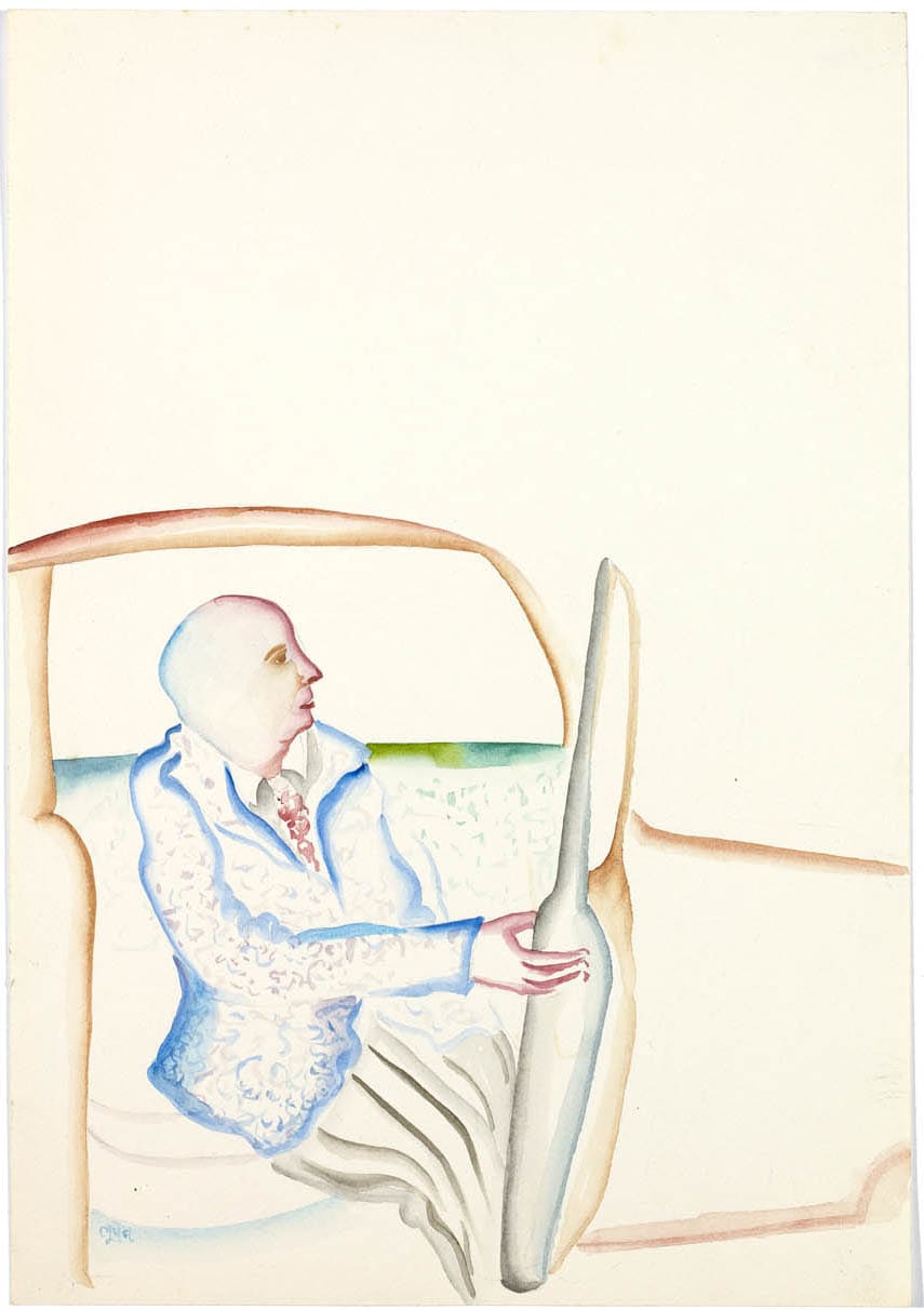 Bhupen Khakhar, Man Getting Out of His Car, 1979