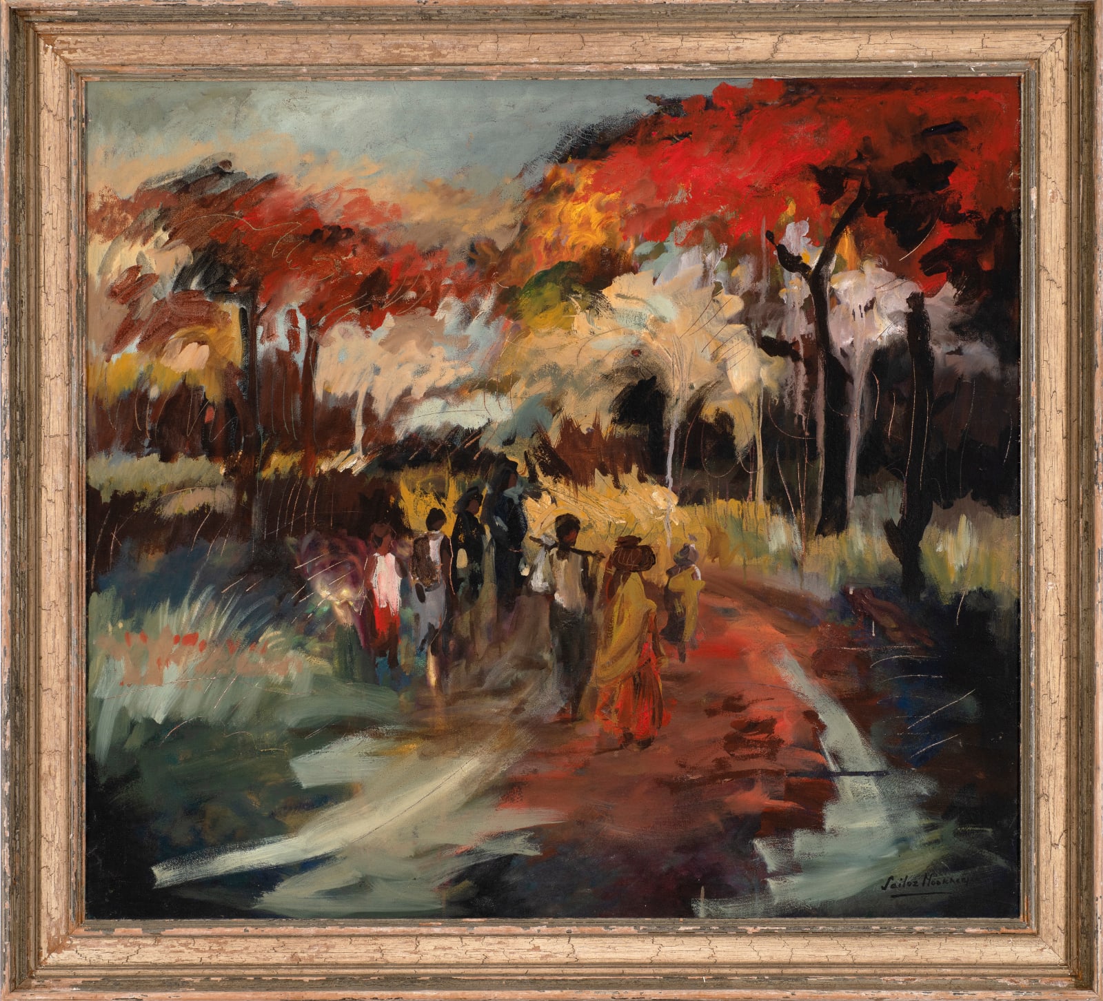 Sailoz Mukherjea, Untitled (Figures in a Forest), circa 1950s