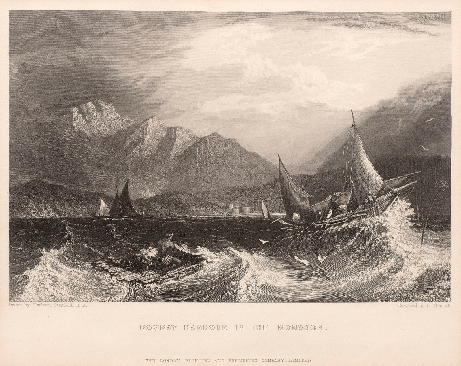 After Clarkson Stanfield, Bombay Harbour in the Monsoon, Circa 1844