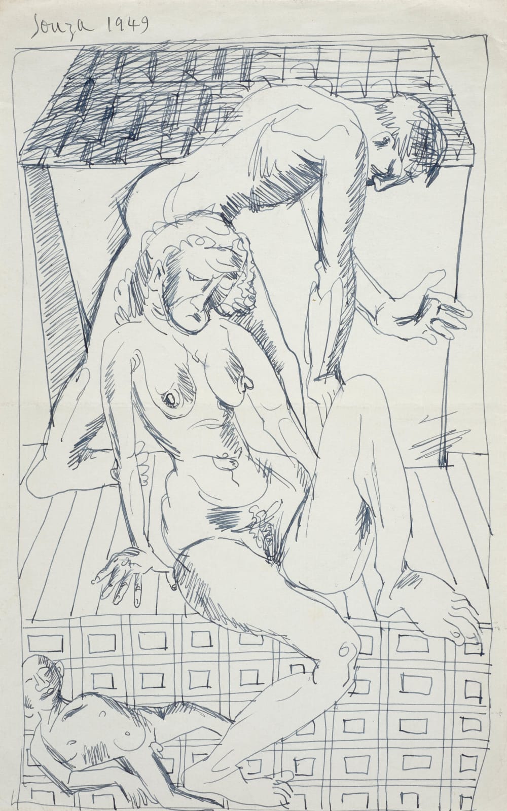 Francis Newton Souza, Untitled (Family), 1949