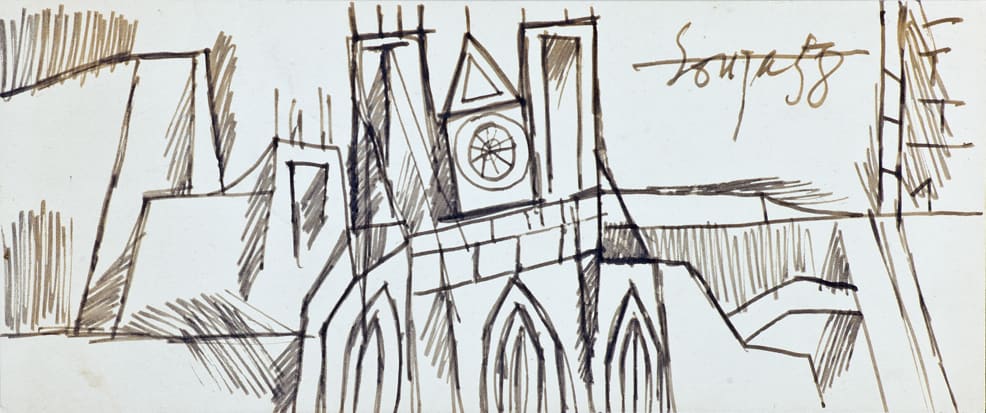Francis Newton Souza, Untitled (Westminster Abbey), 1958