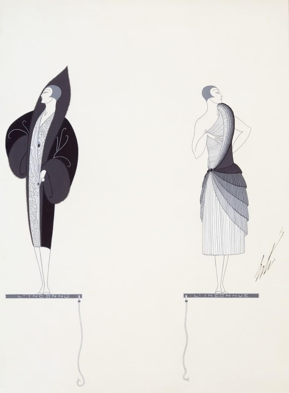 Romain de Tirtoff (Erté), L’Inconnue et l’inconnu, 1926