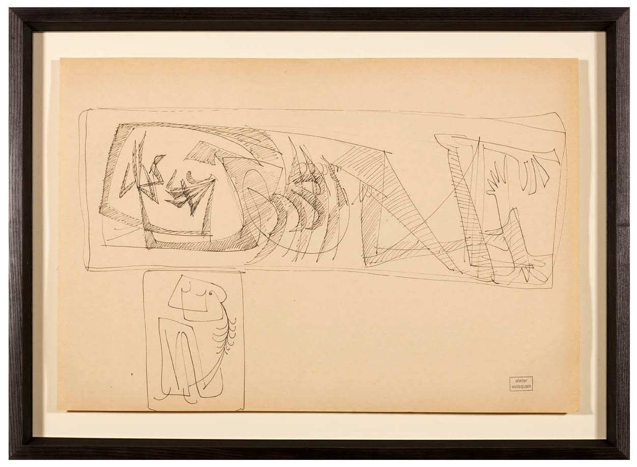 Syed Sadequain, Untitled (Study for a Reclining Figure), circa 1962