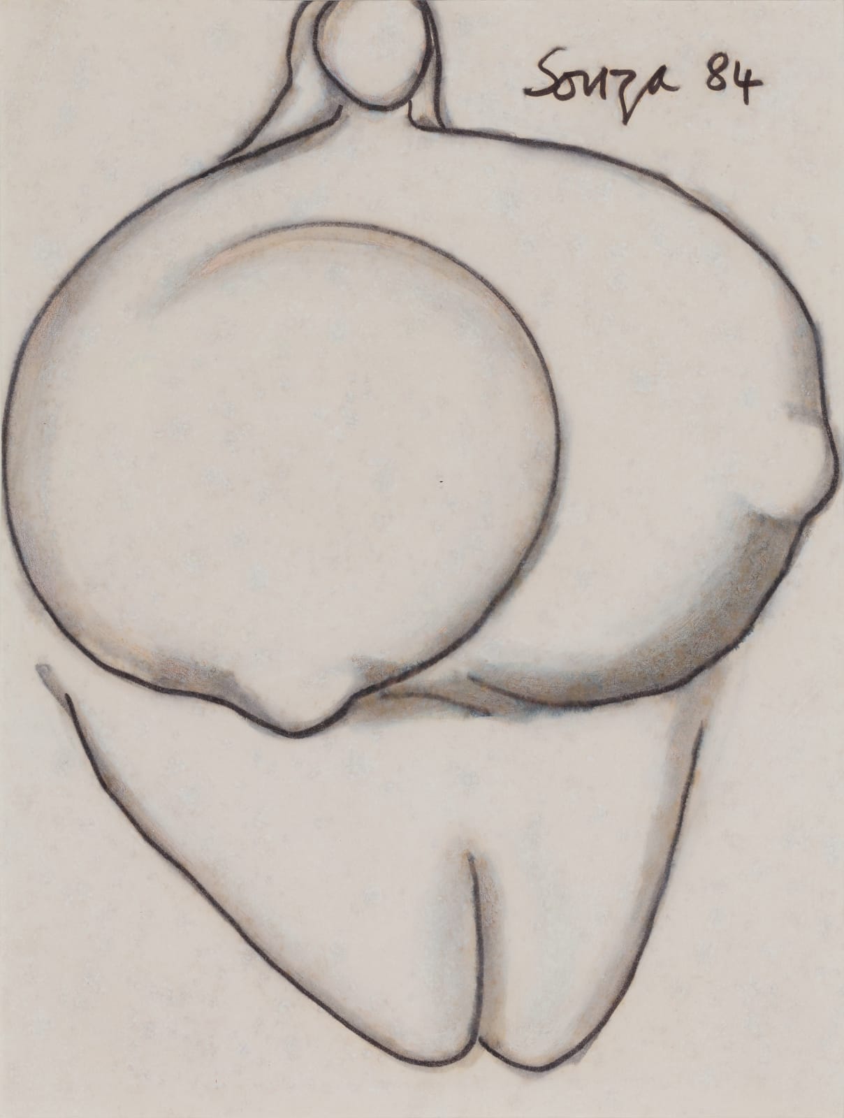 Francis Newton Souza, Untitled (Nude woman), 1984