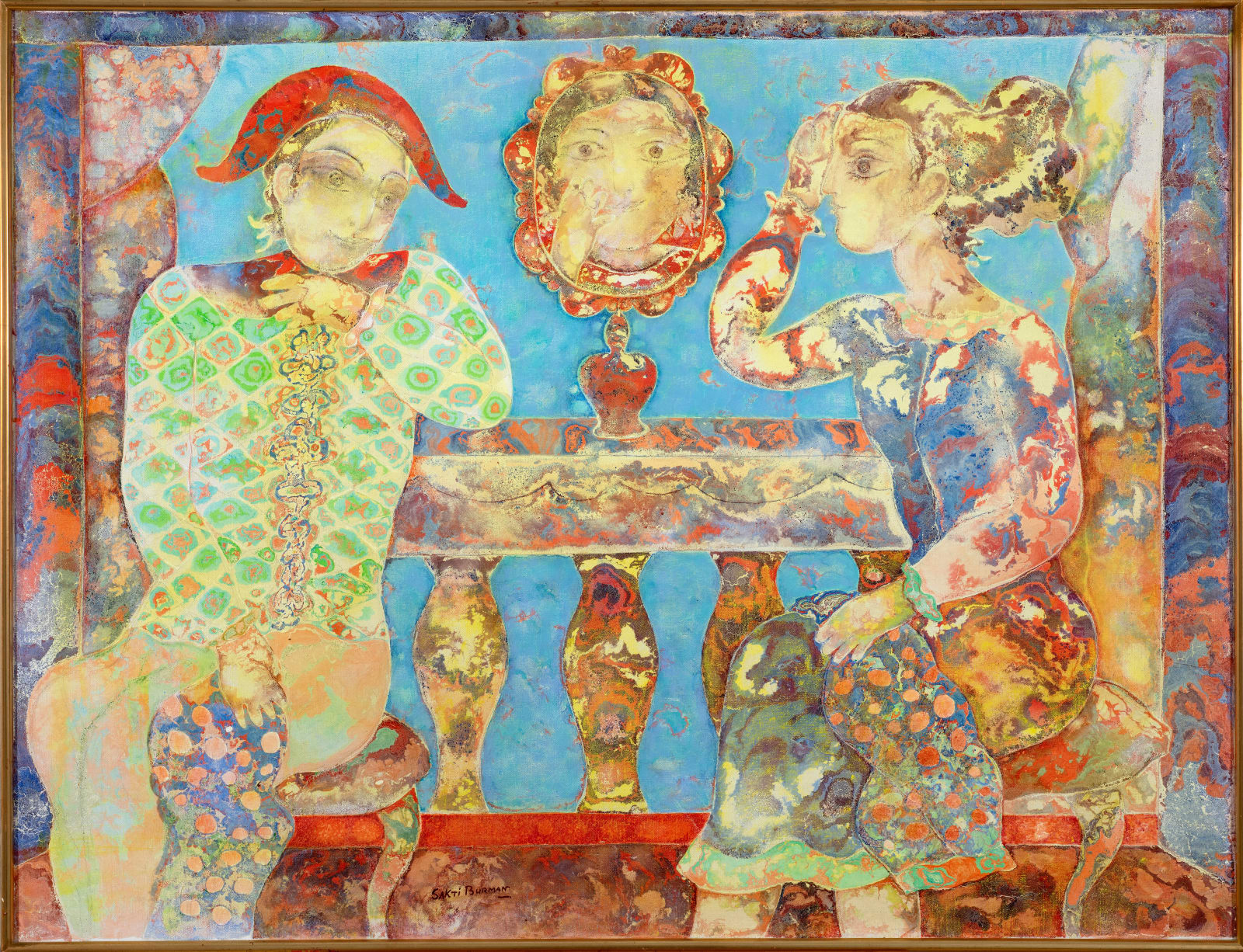 Sakti Burman, Mirror on the Balcony, 1970 Circa
