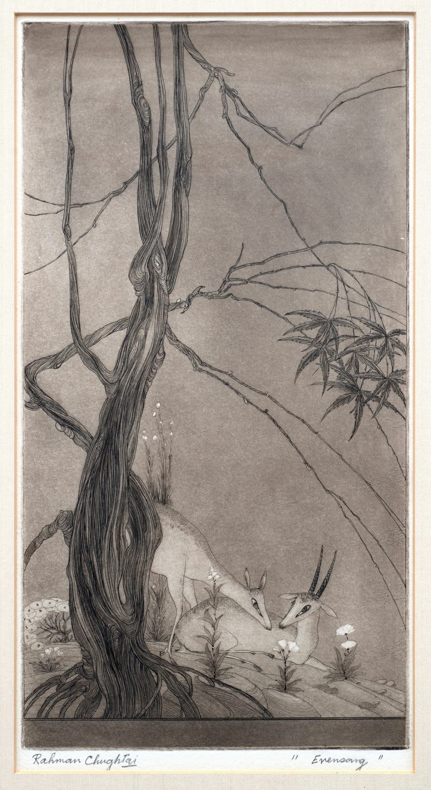 Abdur Rahman Chughtai, Evensong, 1950 Circa