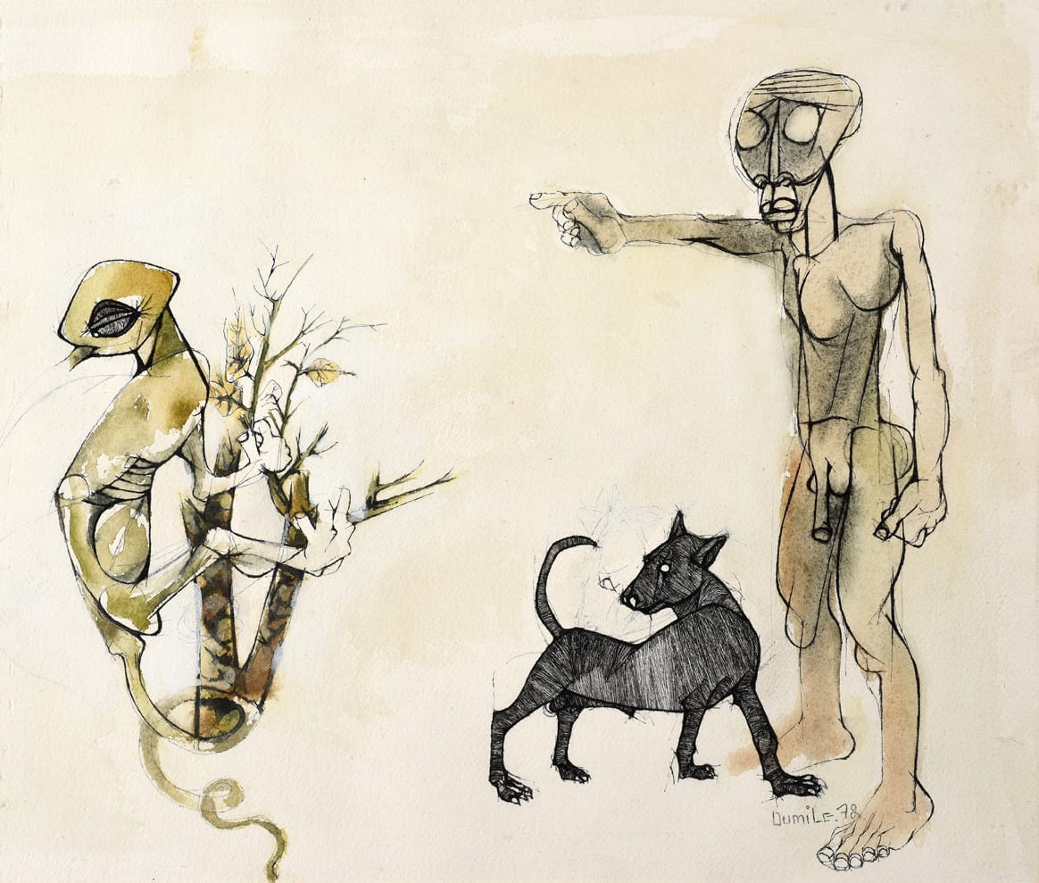 Dumile Feni, Untitled (Expulsion), 1978