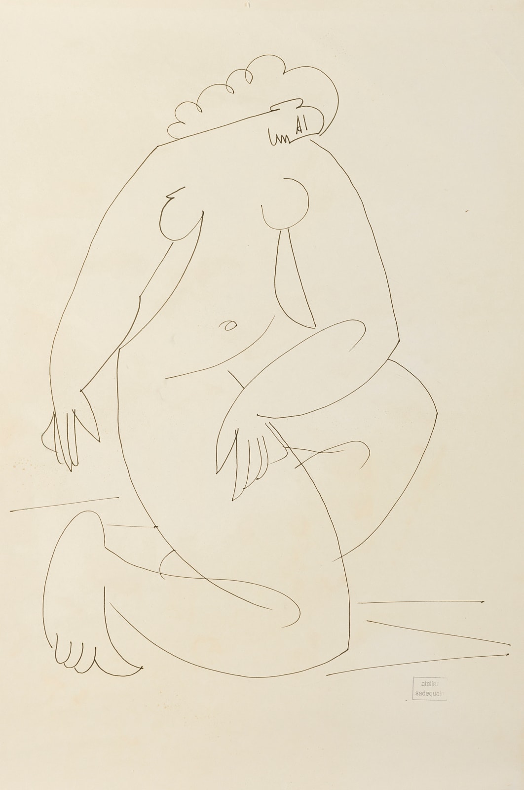Syed Sadequain, Untitled (Kneeling Nude), Circa 1963