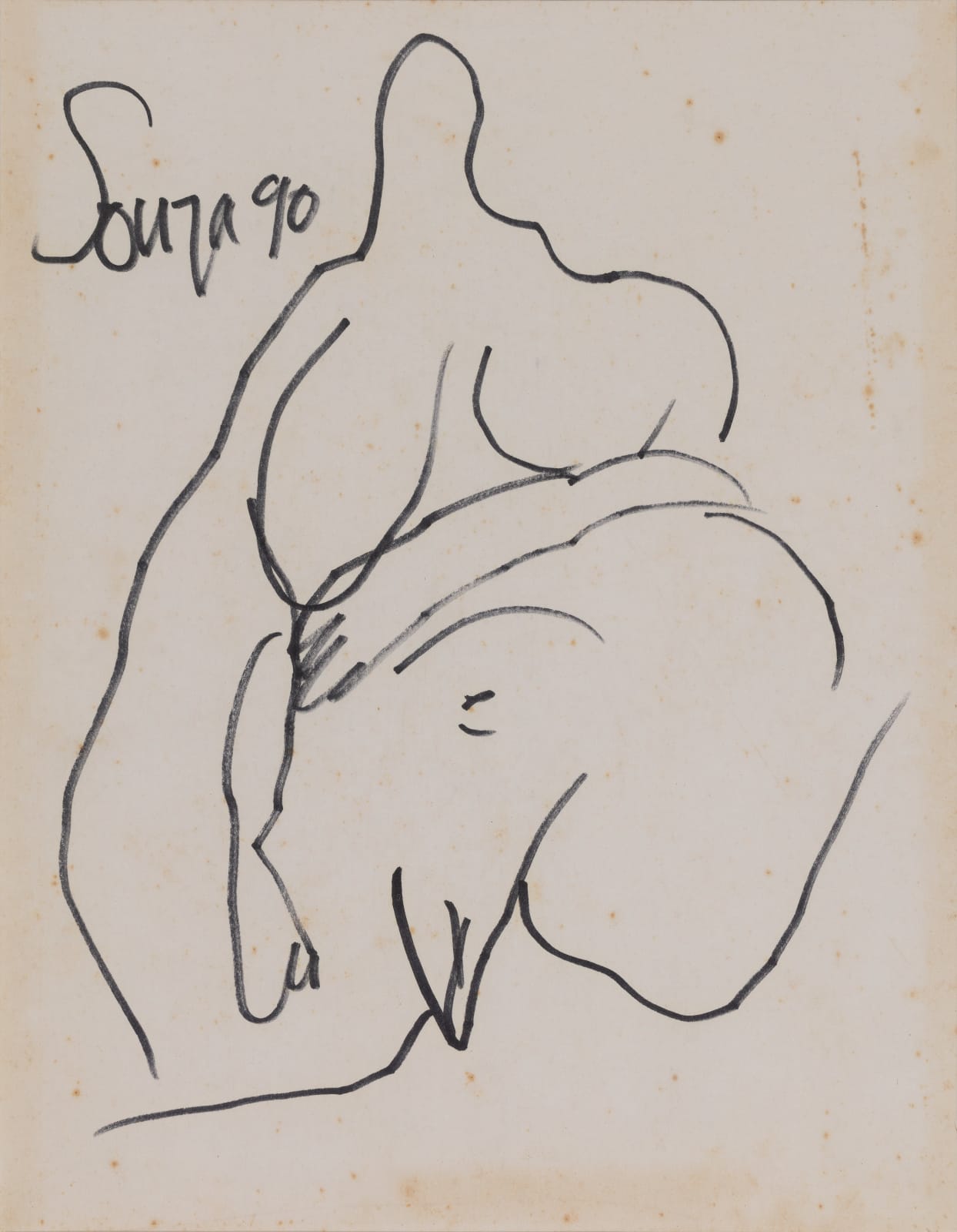 Francis Newton Souza, Untitled (Abstract nude), 1990