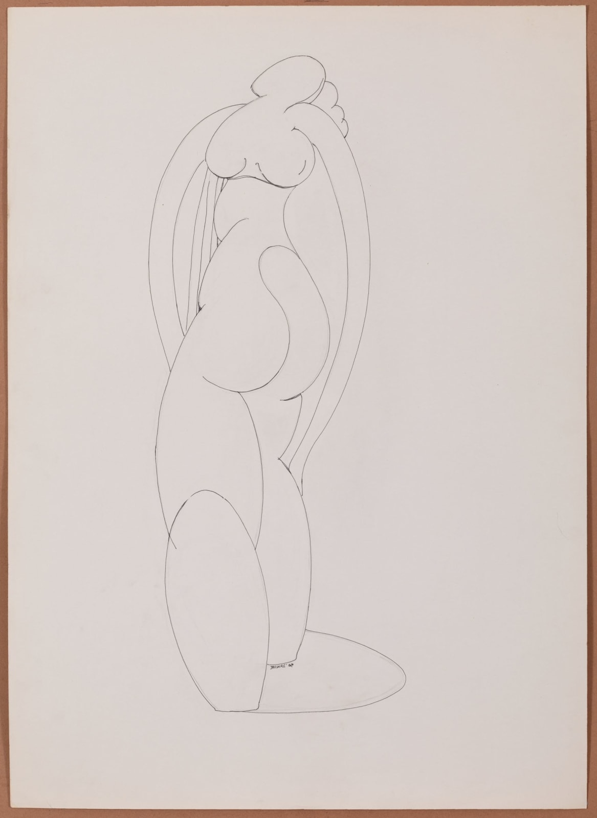 Sadanand K. Bakre, Untitled (Study for Standing Nude), 1961