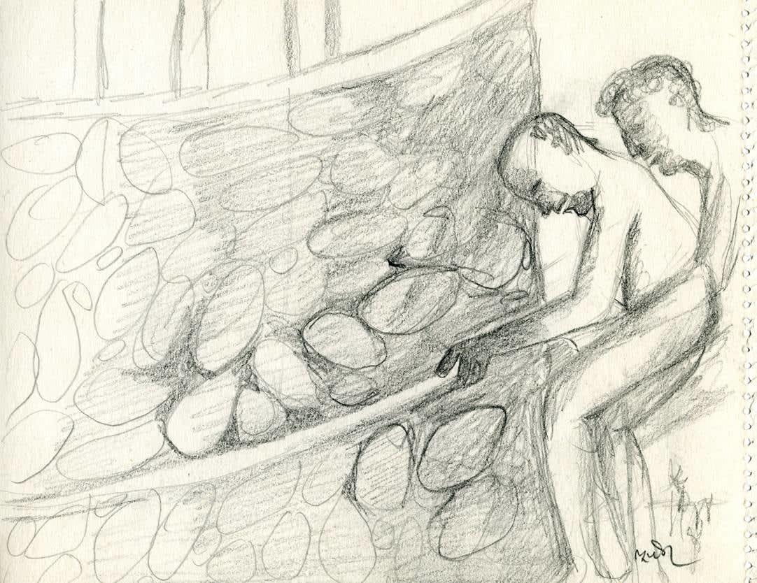 Bhupen Khakhar, Tea Stall (recto); Lovers (verso), 1990