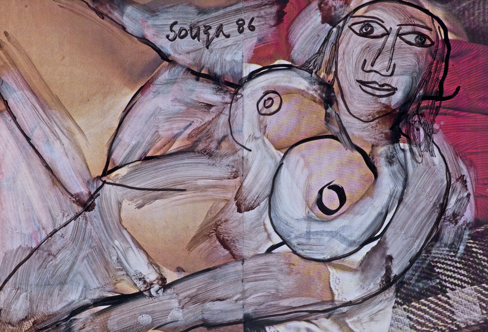 Francis Newton Souza, Untitled (Reclining Nude), 1986