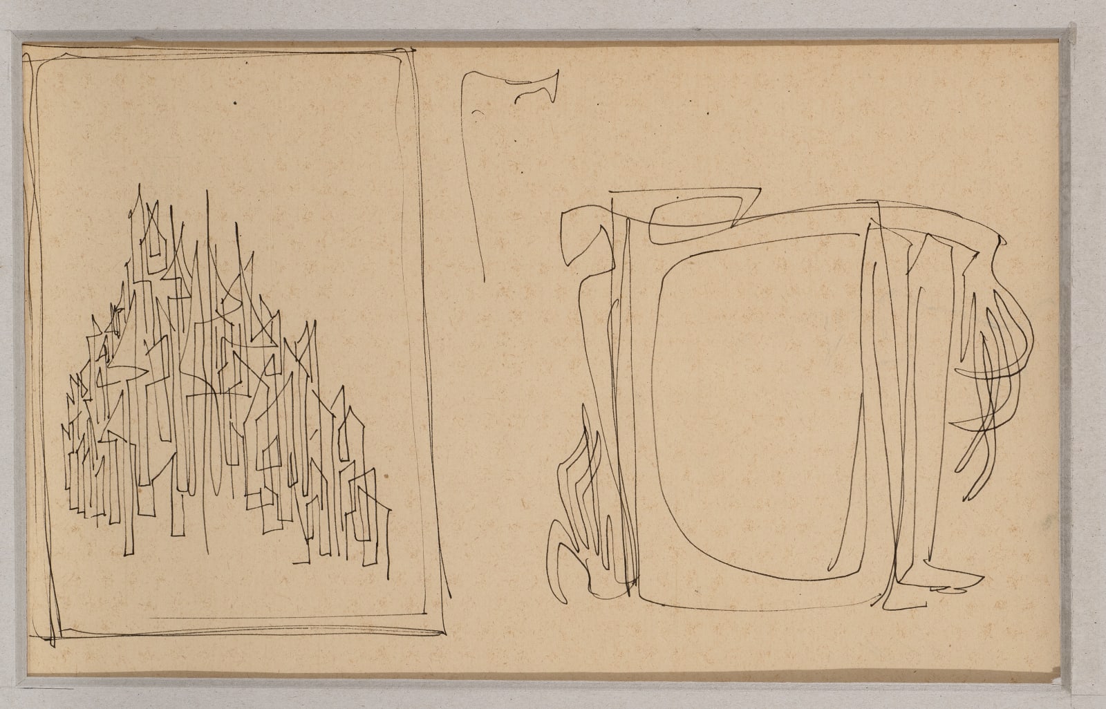 Syed Sadequain, Untitled (Portrait of a Young Man), Cactai/Figure Study (verso), circa 1963