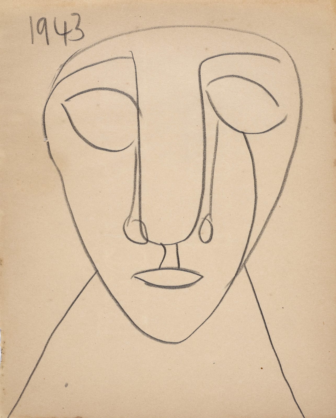 Francis Newton Souza, Untitled (Head), 1943