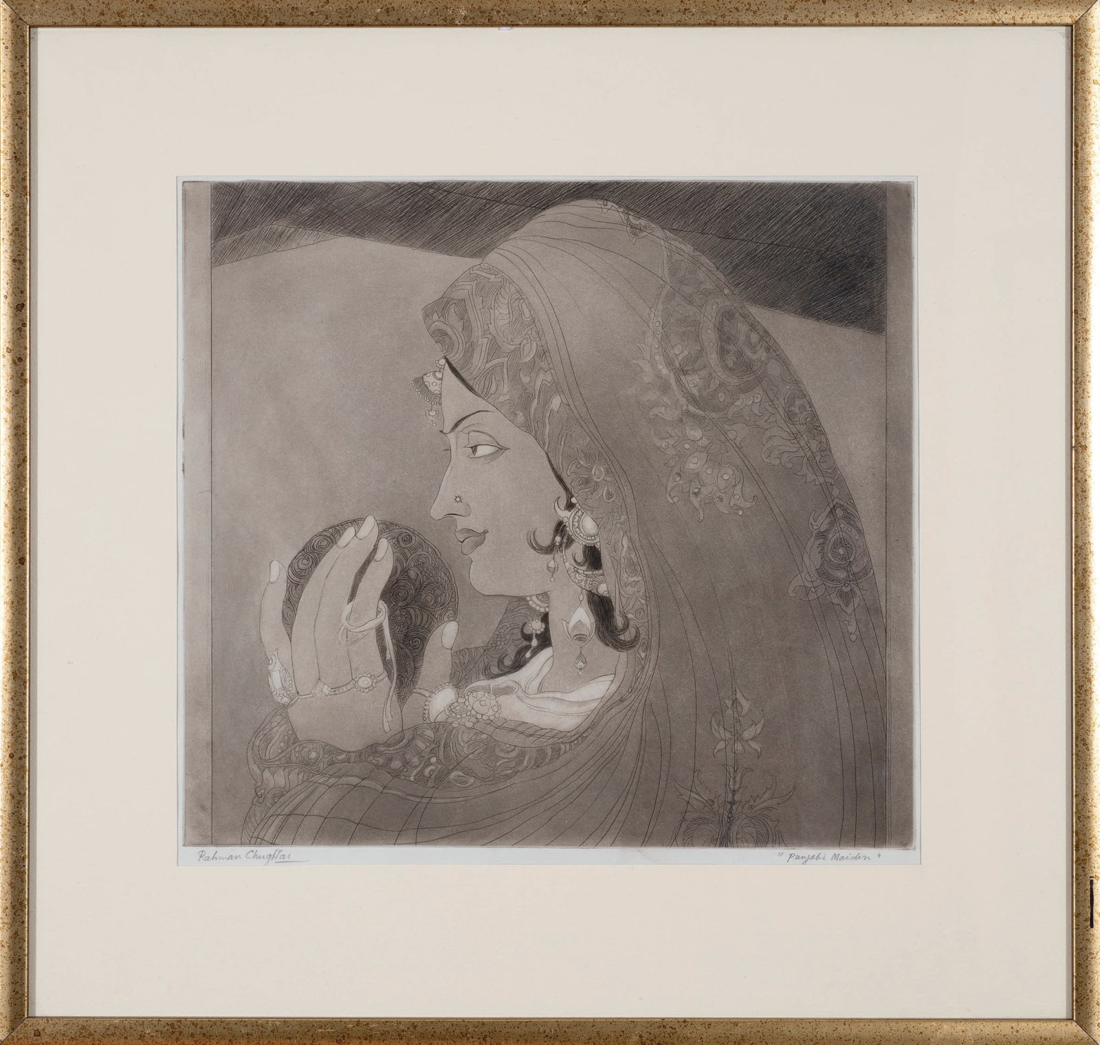 Abdur Rahman Chughtai, Punjabi Maiden, Circa 1950