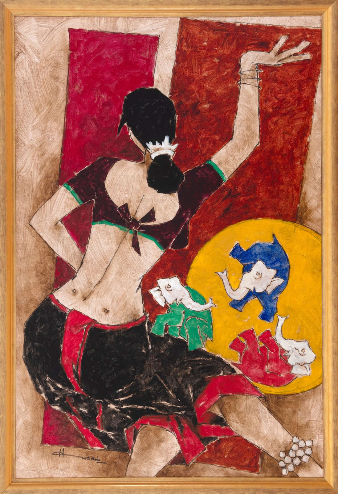 Maqbool Fida Husain, Untitled (Gaja Gamini), Circa 2000