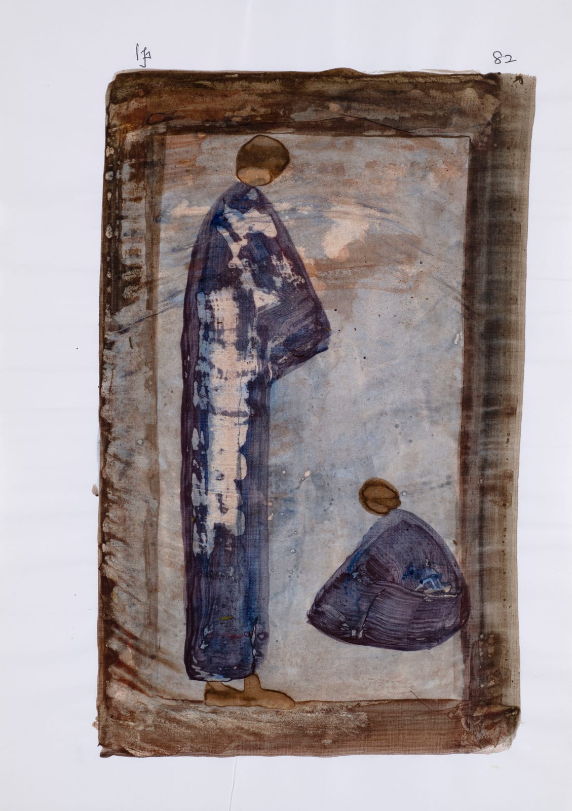 Ivan Peries, Untitled (Figures in Blue), 1982