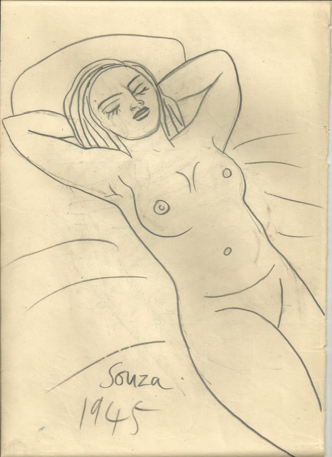 Francis Newton Souza, Untitled (Nude), 1945