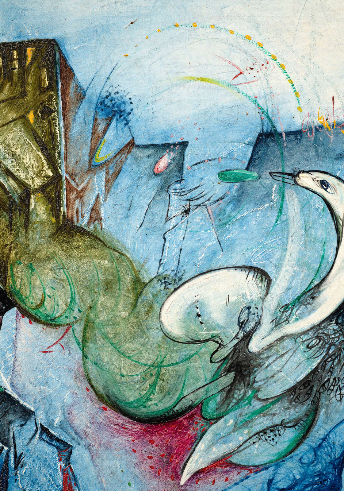 Manu Parekh, Untitled (Blue Landscape with Birds), 1988 Crica