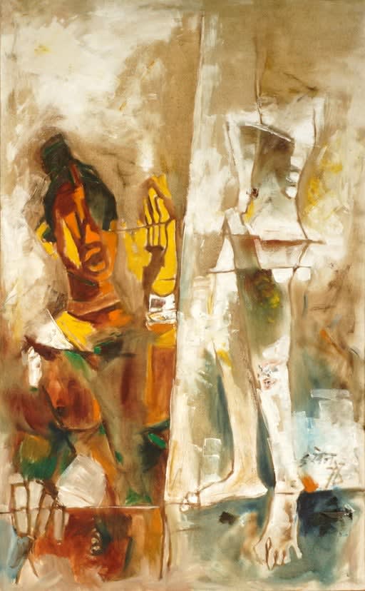 Maqbool Fida Husain, Untitled (Rajasthani Man and Woman), 1967