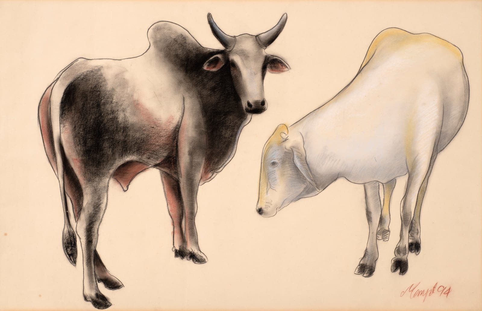 Manjit Bawa, Cows, 1994