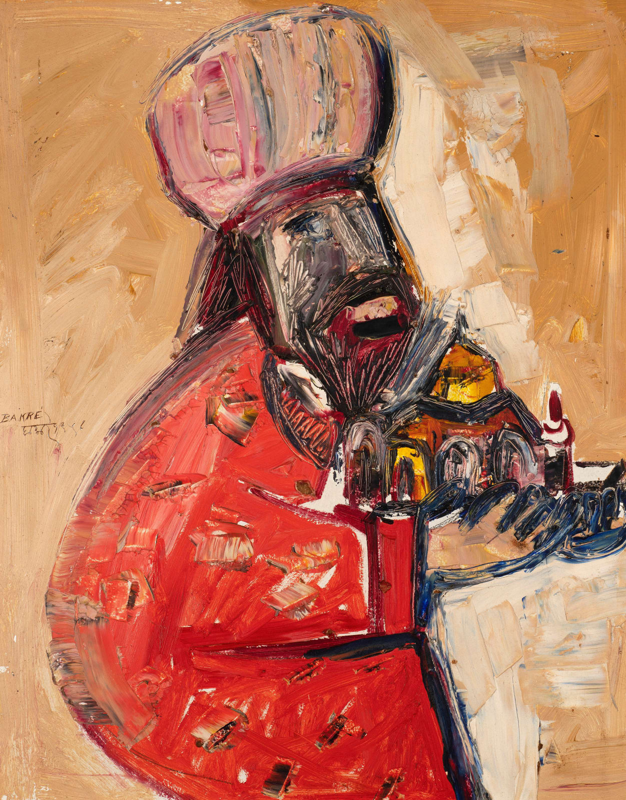 Sadanand K. Bakre, Untitled (Coptic Priest), 1958
