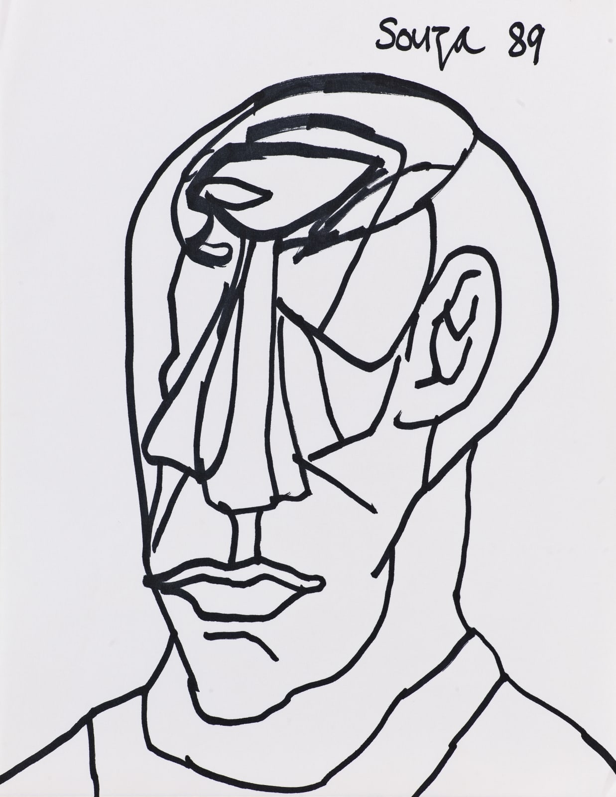 Francis Newton Souza, Untitled (Head of a Man in Profile), 1989