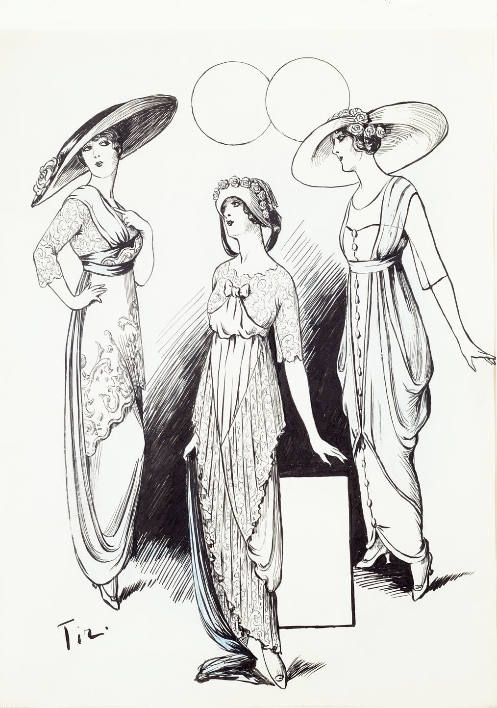 Romain de Tirtoff (Erté), Three models, 1911