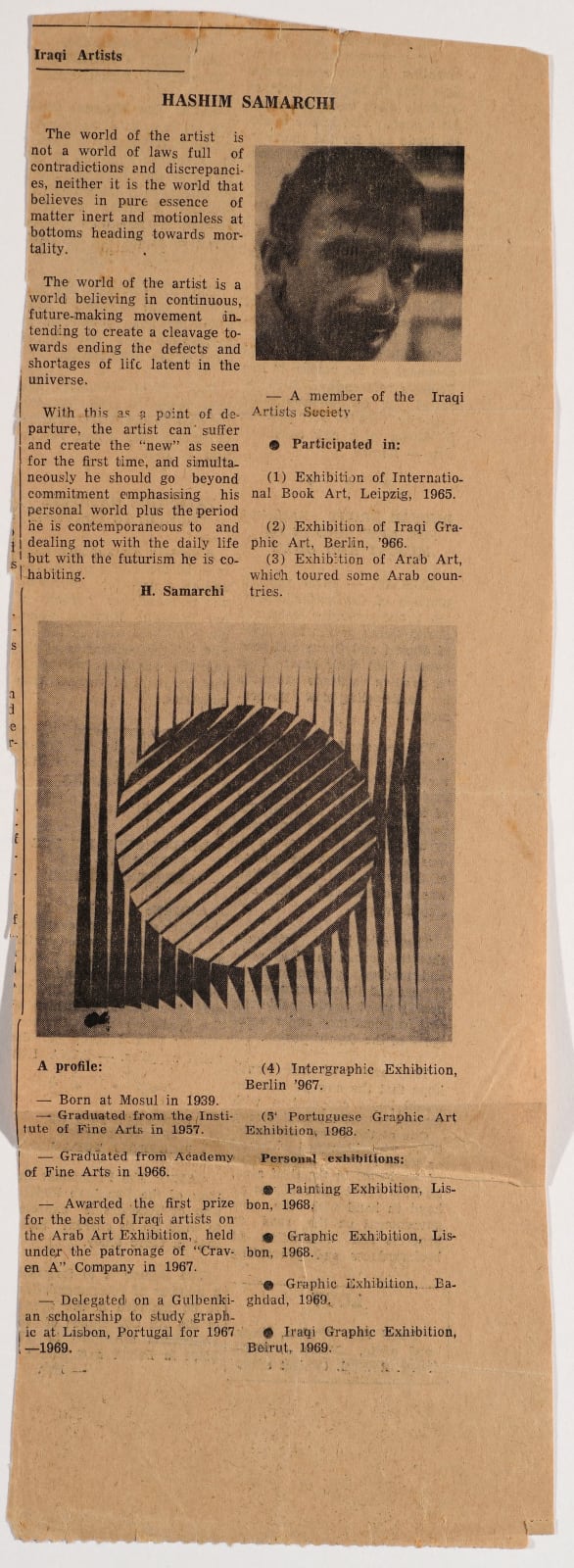 Hashim Samarchi, Square and Circle, Circa 1969