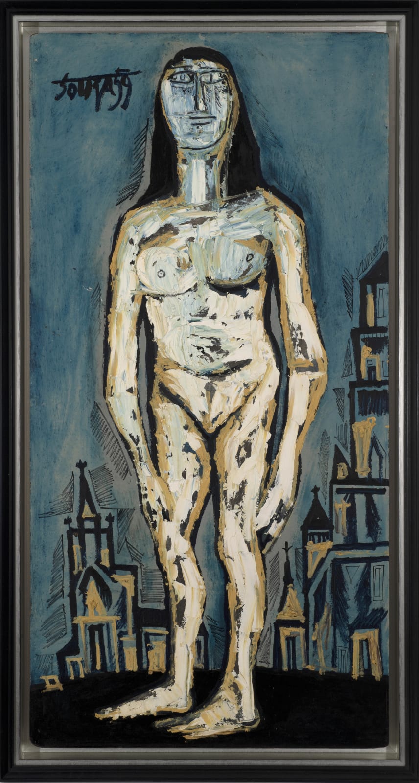 Francis Newton Souza, Standing Nude in City Background, 1959