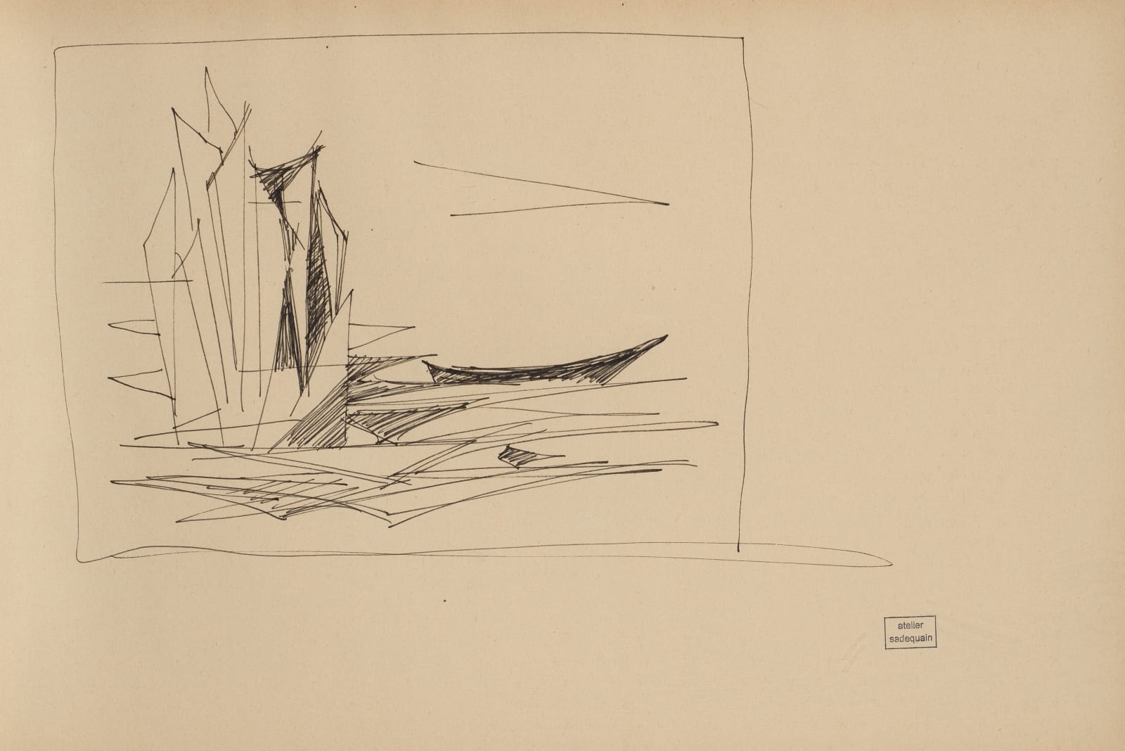 Syed Sadequain, Untitled (Boats on the Water), circa 1963
