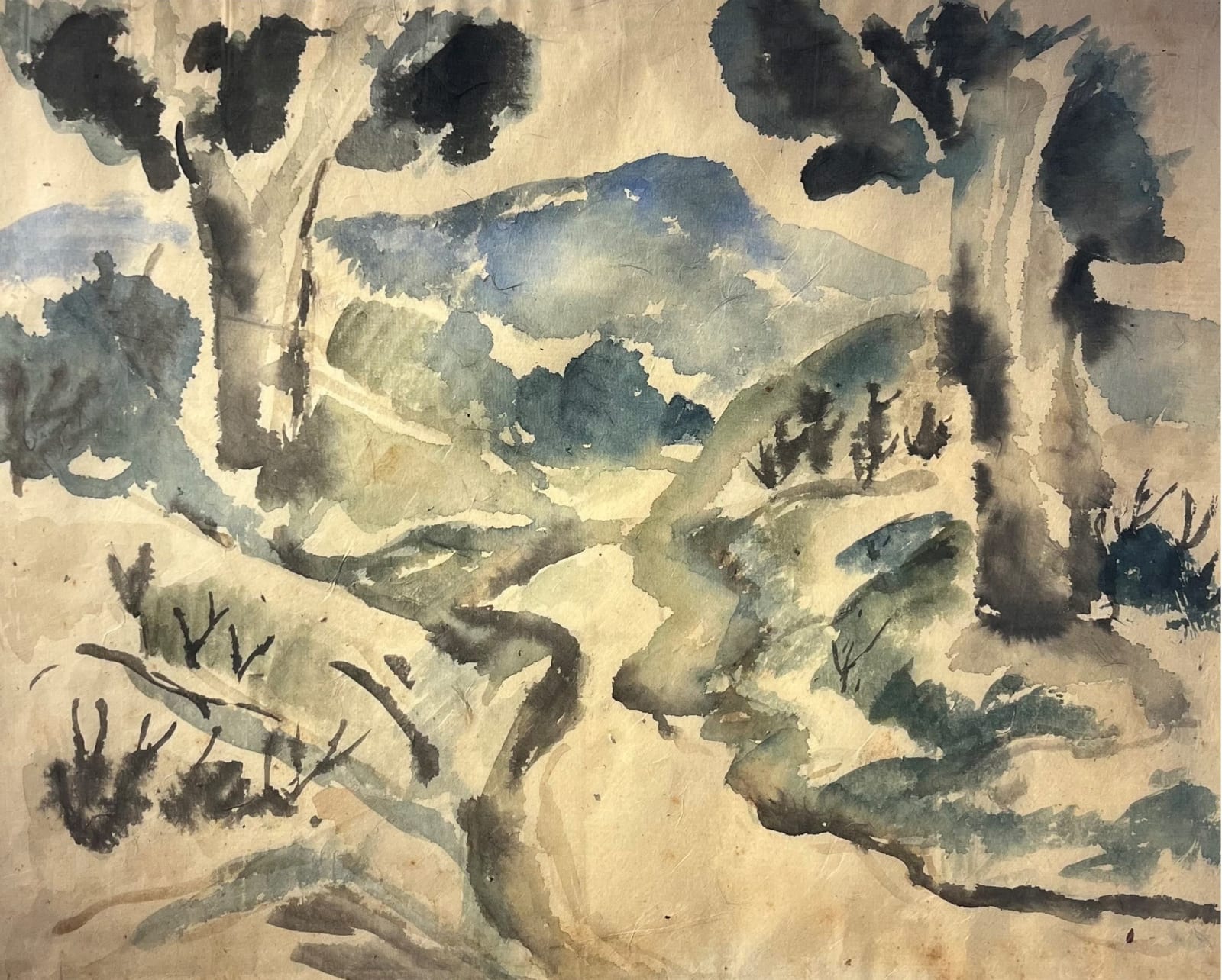 Benodebehari Mukherjee, Rajgir Landscape, Circa 1946-47