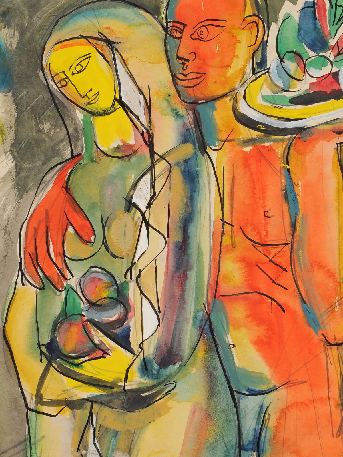 Francis Newton Souza, Untitled (Couple), 1949