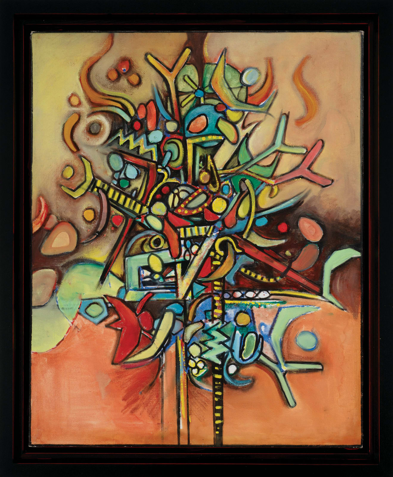 Ahmed Parvez, Untitled (Still Life on Red), 1974