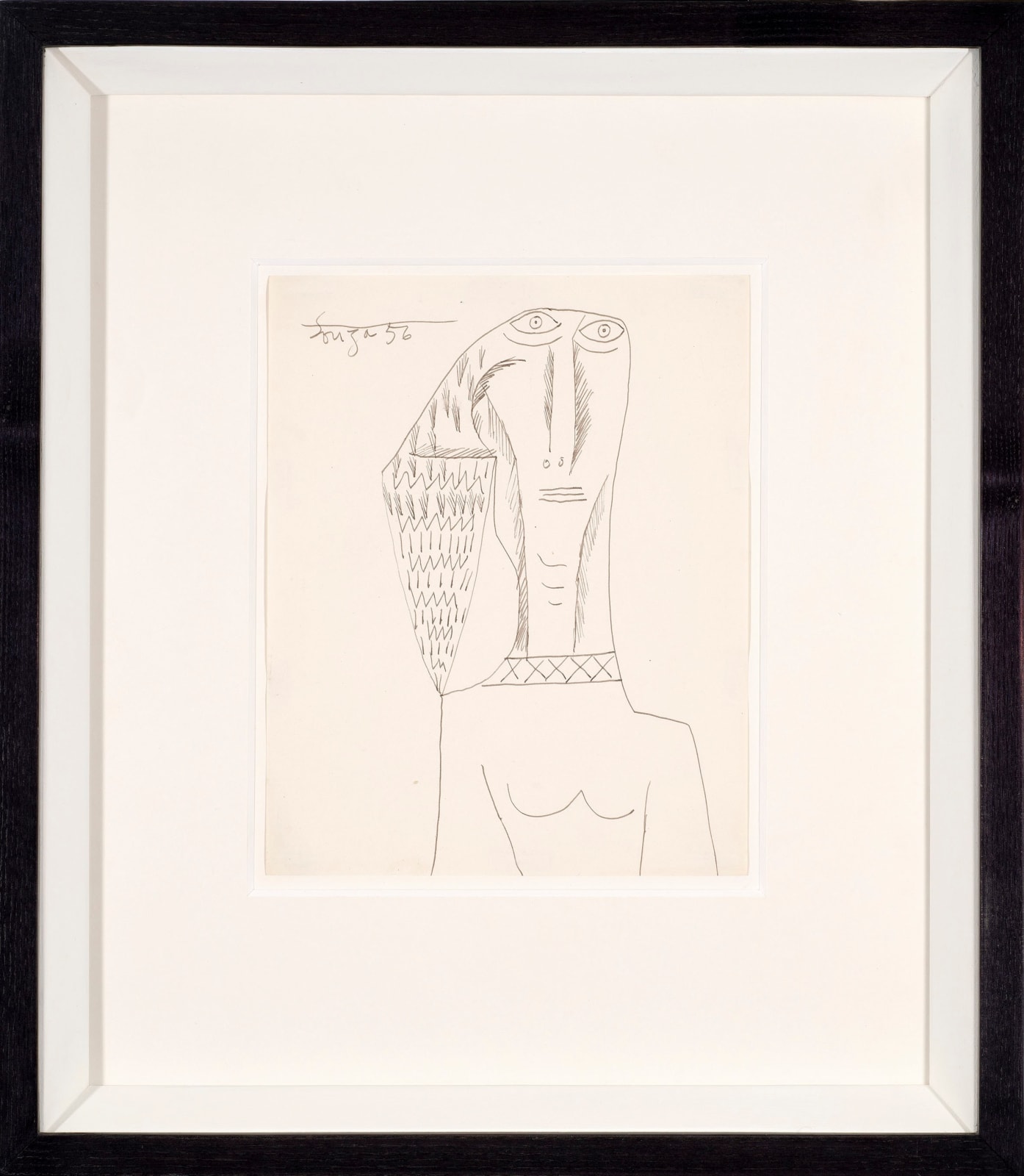 Francis Newton Souza, Untitled (Woman with Large Ponytail), 1956